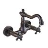 Antique Wall Mounted Basin Faucets Bathroom Black Dual Handles Bathtub Faucet Hot Cold Water Mixer Tap Torneira Do Banheiro Gold