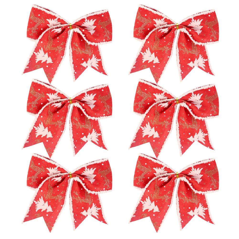 Festive Bows Red Christmas Bows Festive Decorations Easy To Use Generous Size Reusable Bows Indoor Outdoor Decorations
