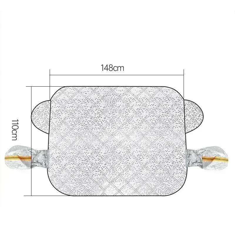 Car Windshield Cover for Ice and Snow Snowproof Iceproof UV Sunshade Universal for Most Cars with Mirror ProtectorWindshield Sunshades 1
