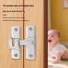 Aluminum Alloy 90°/180° No-Drill Anti-Theft Door Latch for Bathroom.