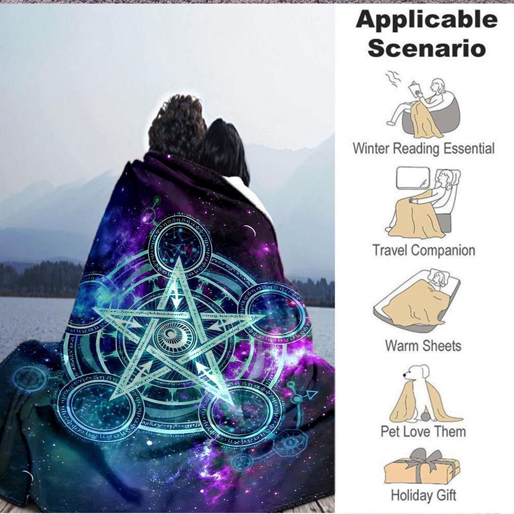 1PC Cosmic Symbols Blanket, Throw For Sofa, Bed, Travel, Printing Blanket With Soft And Warm Fabric yy250918184