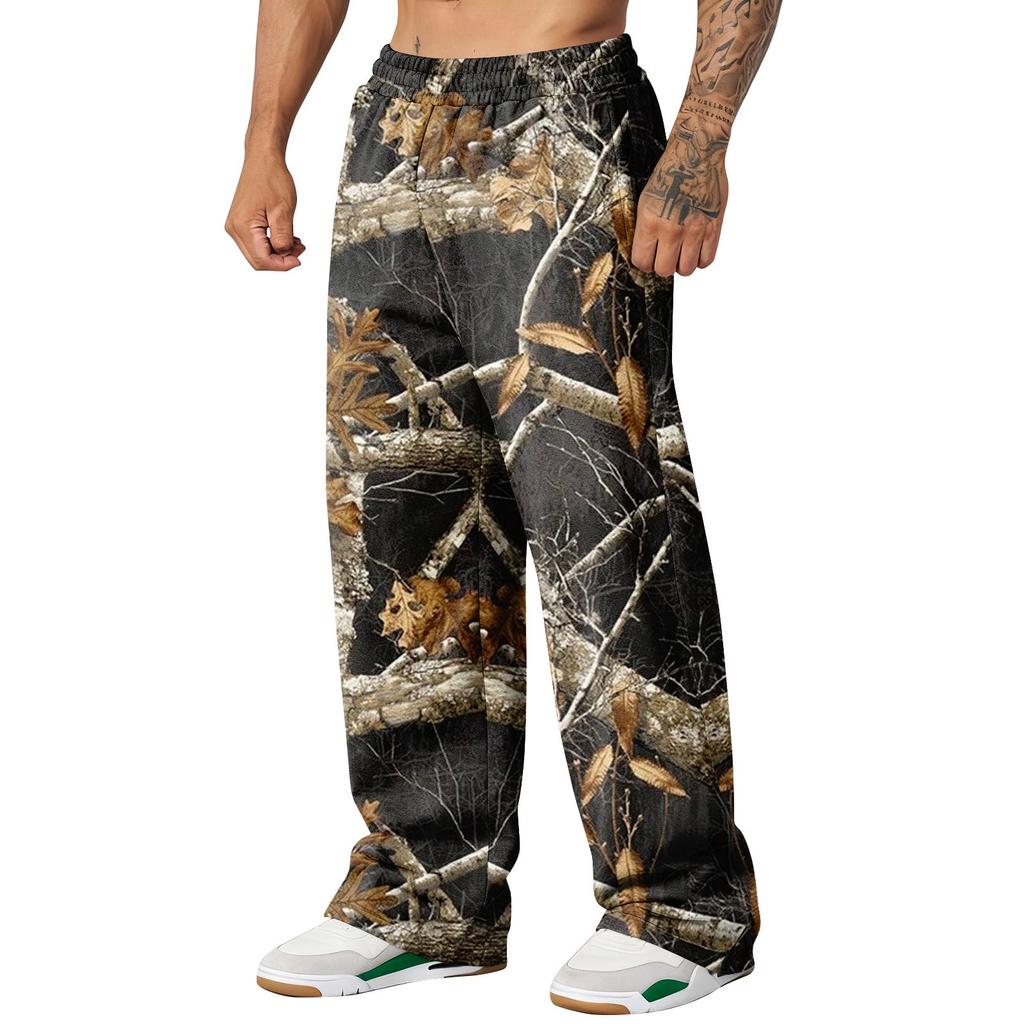 Men's Camouflage Loose Wide Leg Sweatpants Men's Casual Fashion Sweatpants