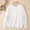 ZANZEA Women Casual Round Neck Loose Long Sleeve Blouse