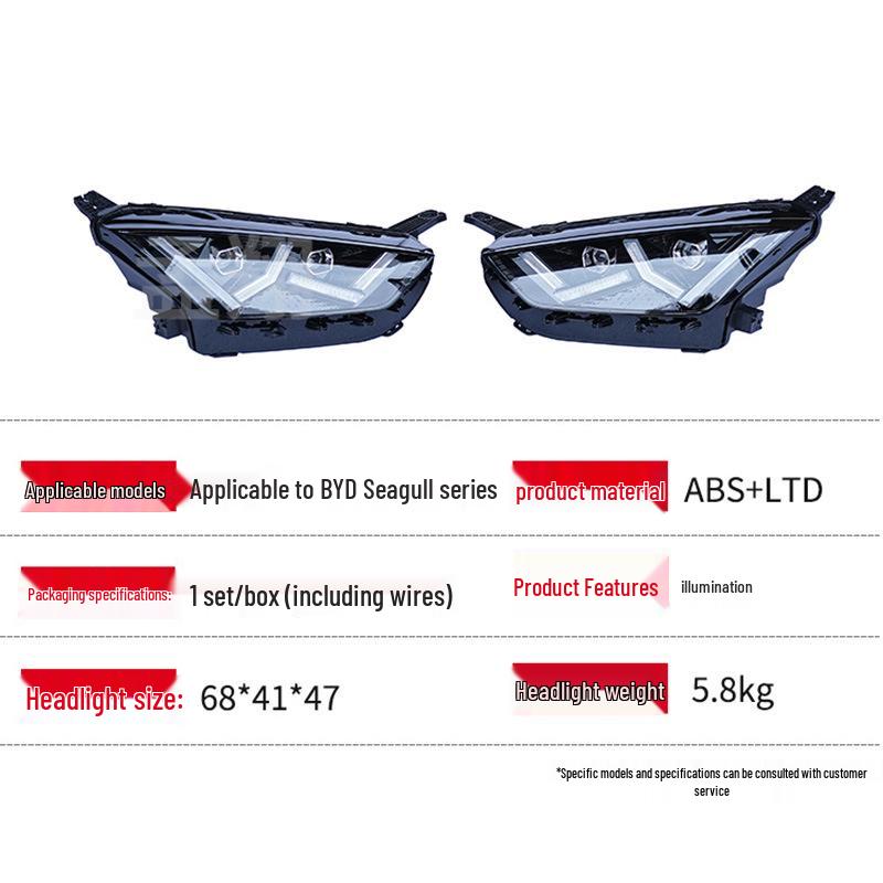 Compatible Headlight Assembly for 2023-2024 BYD Seagull: Headlight, DRL, Turn Signal Modification