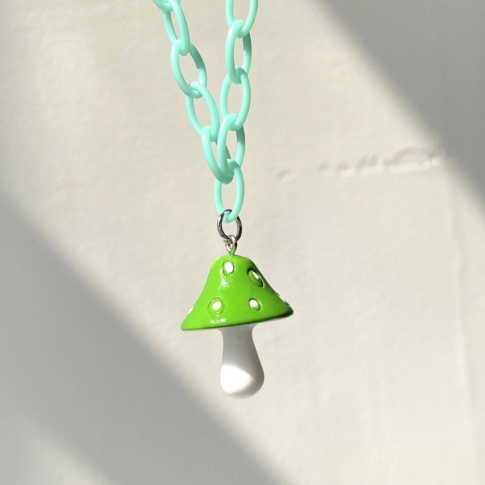 Colorful Resin Mushroom Necklace For Women Stunning Geometric Style Fashion Jewelry