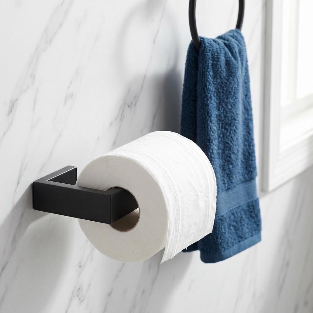 Stainless Steel Towel Rack Black Towel Bar Modern Toilet Paper Holder  Toilet Paper Holder