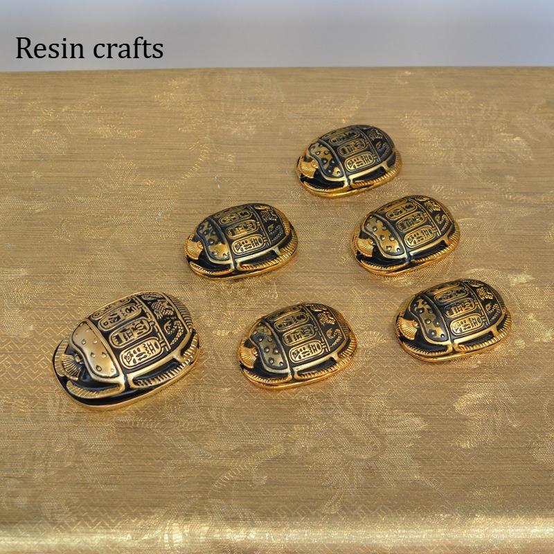 1Pc Small Egyptian Scarab Statue Ancient Beetle Sculpture Resin Craft Ornament Wealth Animal Rebirth Decor