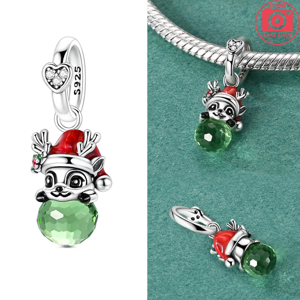 

Original Copper Christmas Trees Pendant Candy Cane Elk December Charms Bead Fit Bracelet Women Fine Gift Jewelry