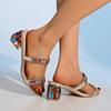 Fashion Luxury Crystal Summer High Heels Sandals Women 2025 Brand Design Colorful Gem Heeled Party Shoes Woman Plus Size Sandalias Mujer