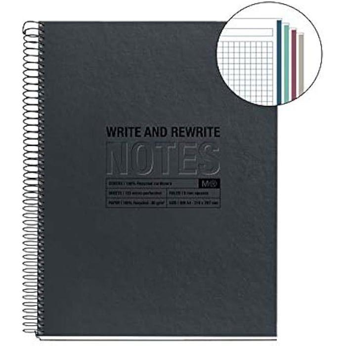 Cahier a5 - miquelrius - 100% recyclé - couverture carton recyclé - 120 feuilles - 80 g/m²