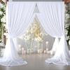 White Backdrop Curtain Wedding Wrinkle Free Drapes for Baby Shower Bridal Birthday Party Photo Photography Background Decoration