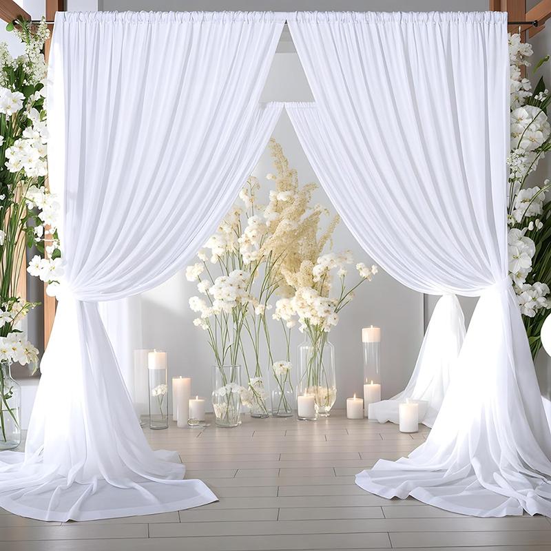 White Backdrop Curtain Wedding Wrinkle Free Drapes for Baby Shower Bridal Birthday Party Photo Photography Background Decoration
