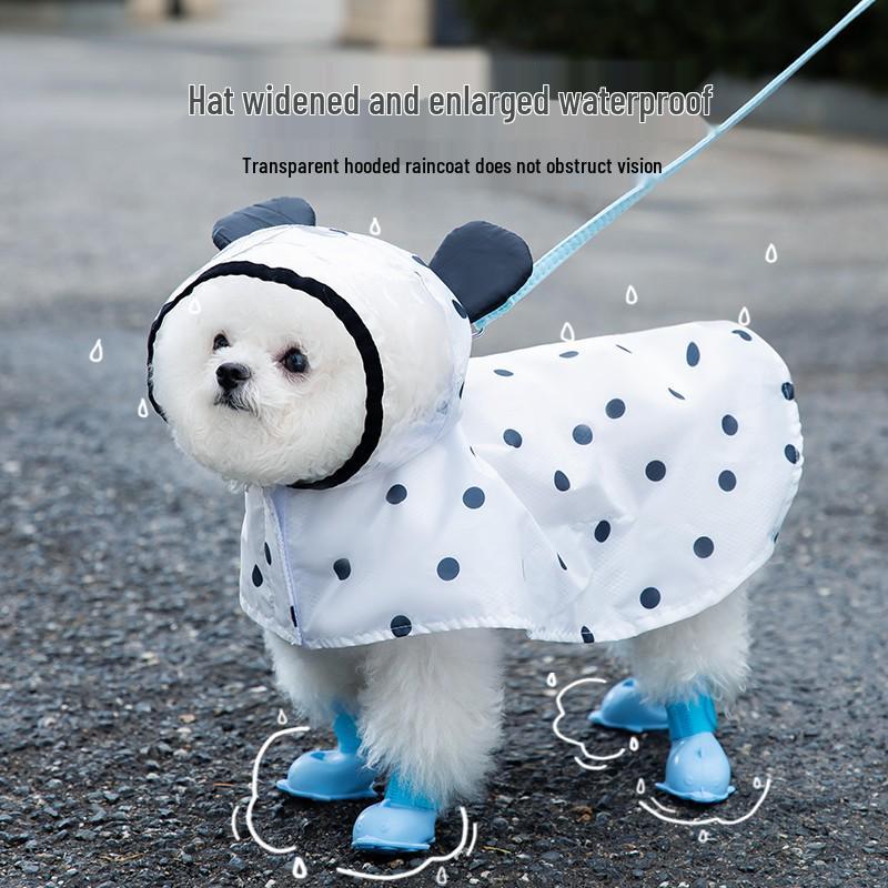 Bichon Frise Dog Raincoat: Full-Coverage, Waterproof, Four-Legged with Tail-Connected Design for Medium and Small Dogs