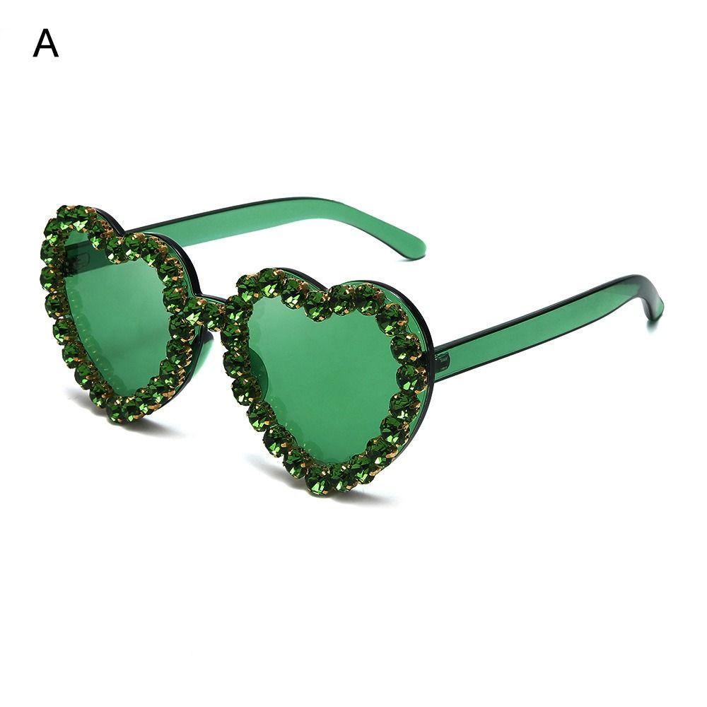 Sun Glasses Women Men Green Four Leaf Clover Glasses Leprechaun Costume Glasses St. Patrick's Day Irish Shamrock Sunglasses