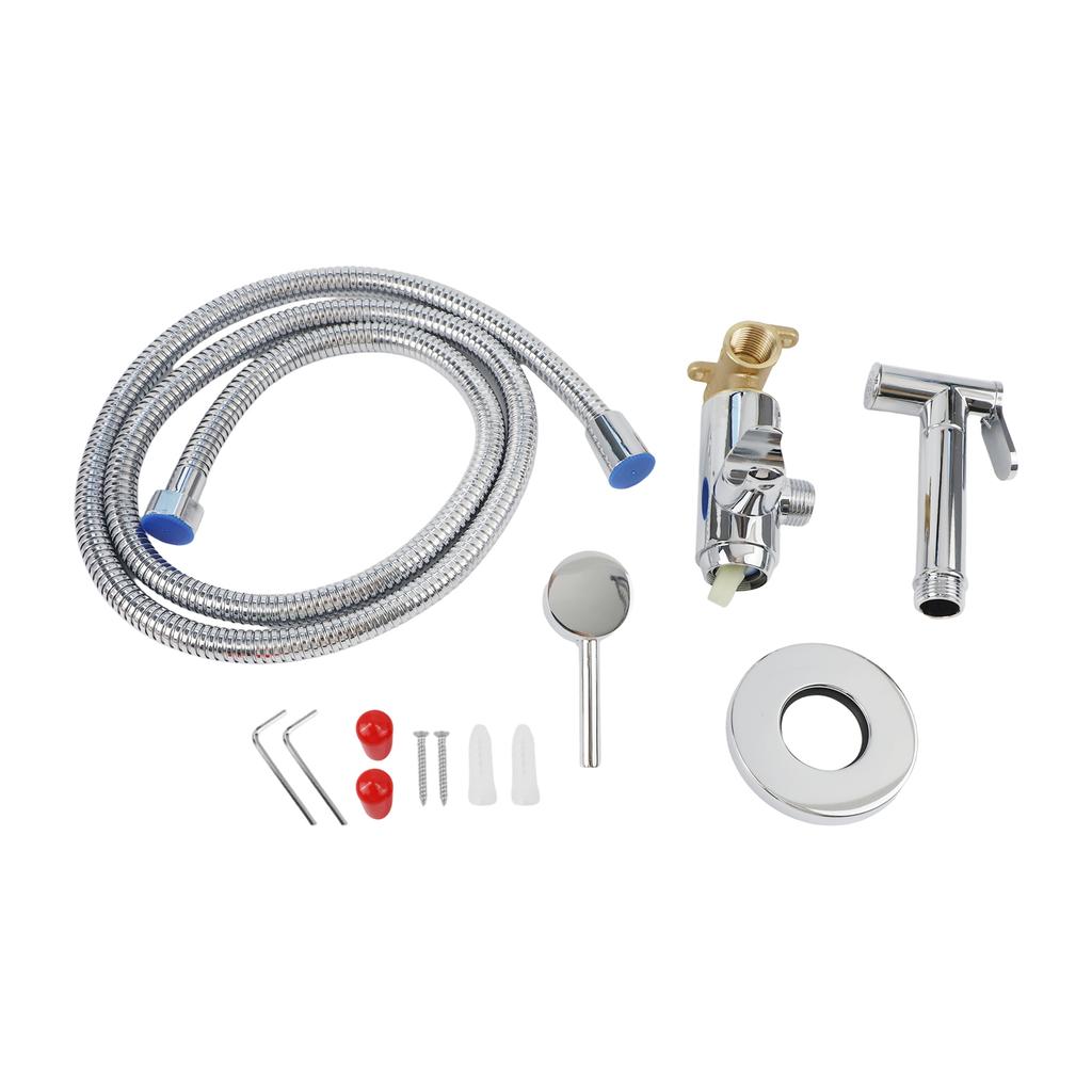 Shower Toilet Bidet Sprayer Set with Adjustable Pressure and Angle Valve for Personal Hygiene and Pet Cleaning