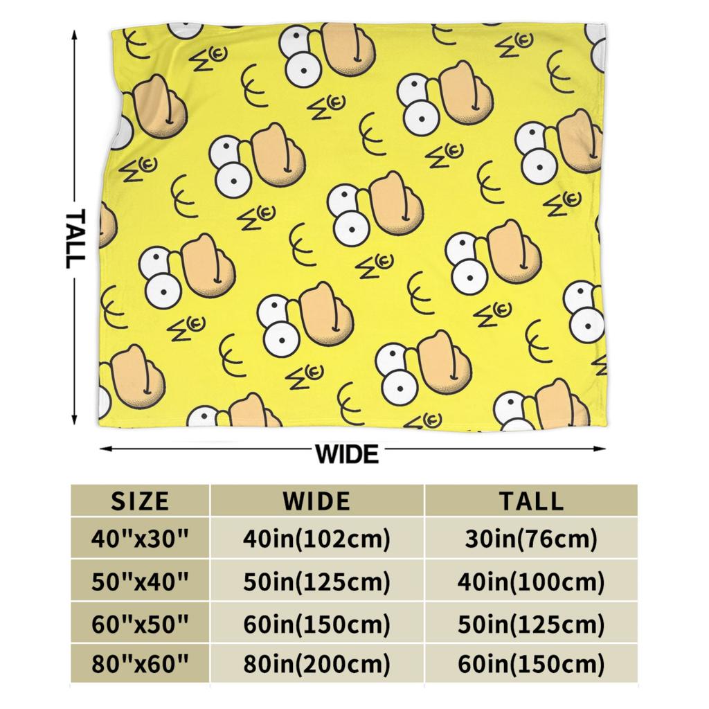 The Simpsonseds Face Throw Blanket for Couch Soft Cozy Plush Blanket 50x60 Inch Multiple Sizes Bedspreads for All Seasons
