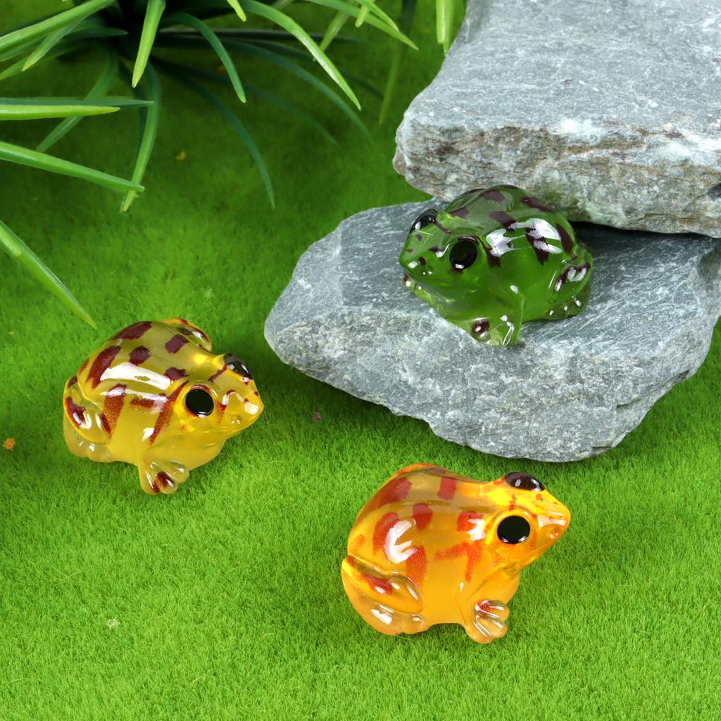5pcs/10pcs Mini Frogs Glow At Dark Fairy Garden Pots Miniatures Decoration Luminous Frog Vivarium DIY Accessories