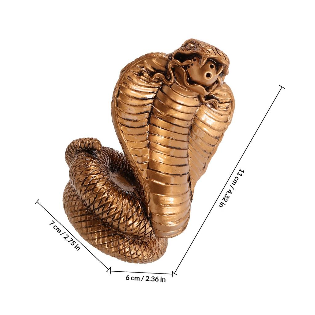 Gold Resin Snake Sculpture Smooth Round Edges Compact Decoration Desktop Home Office Garden Art Resin Snake Figurine