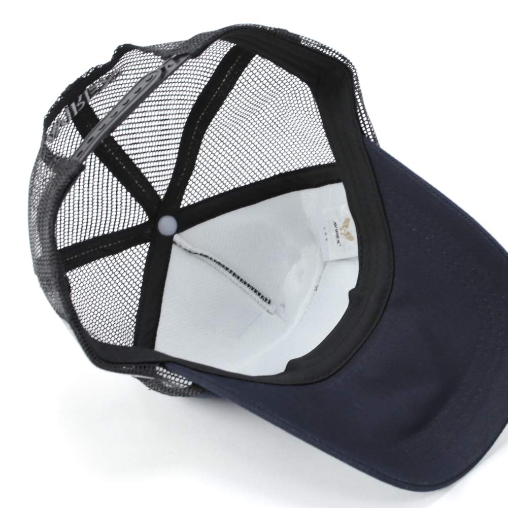 AVIREX Standard Military Mesh Plus Size Summer Cap Navy US Military Cap, XL/LL, Men's Hat, (XL, Patch)