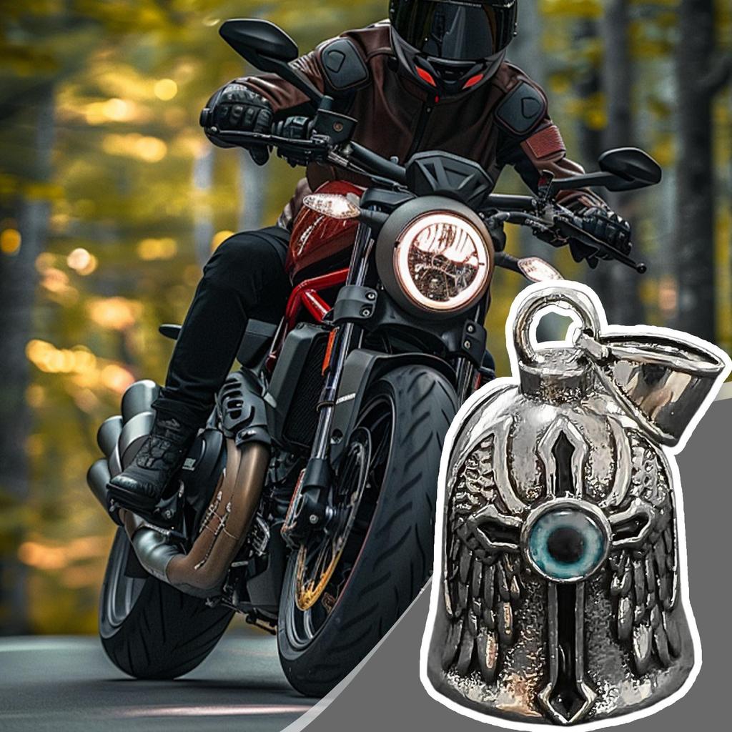 Motorcycle Bells Single-Eye Luck Bell for Motorcycle Punk Art Alloy Ornament Riding Protective Accessory for Riders Weekend