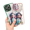 Blue-haired Girl Is Suitable for Apple 15 Mobile Phone Case 15Promax All-inclusive 14 with Flash Diamond Lens Film 13 Fairy Model.