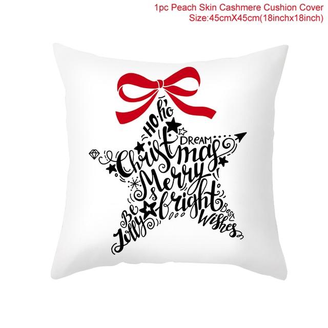 45cm Christmas Cushion Cover Navidad Merry Christmas Decorations For Home Xmas Noel Cristmas Ornaments New Year Gifts