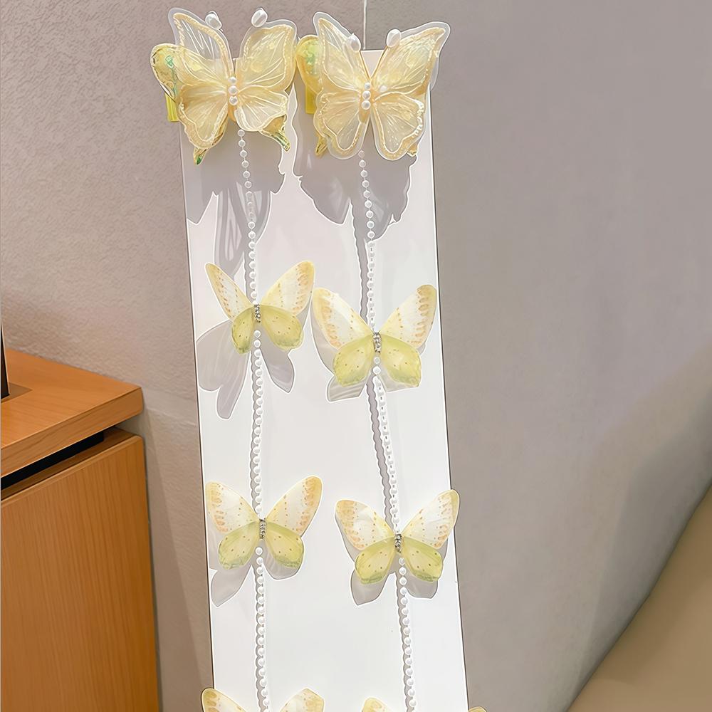 

2pcs New Sweet Three-dimensional Butterfly Tassel Children s Hair Clip Performance Party Curly Hair Braided Exquisite Headwear жёлтый