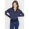 Navy Blue Striped Knitwear Sweater Twoaw22kz0735