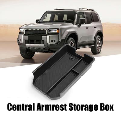 Caja de almacenamiento para automóvil para Toyota Land Cruiser Prado 2024 Land Cruiser LC250 Organizador de consola central Caja de almacenamiento para reposabrazos Bandeja de inserción para reposabrazos Organizador