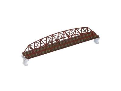 TOMYTEC TOMIX N Gauge Double Track Curved Large Truss Iron Bridge F Red Double Track PC Pier with 2 Pieces 3221 Railway Model Supplies