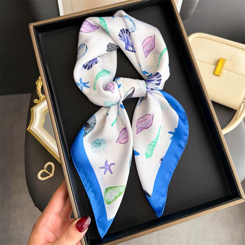 

Новая Мода 70X70см Принт Женский Шарф Пашмина Шелковый Шарф Квадратная Шаль Декоративная Повязка на Голову Шея Роскошный Дизайн Бандана 70x70cm