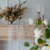 10 Ft Pearl Table Runner White Tulle Table Cloth Wedding Veil Valentine's Day Decor Sequin Lace Dessert Tablecloth Diamonds Party Decorations Doilies