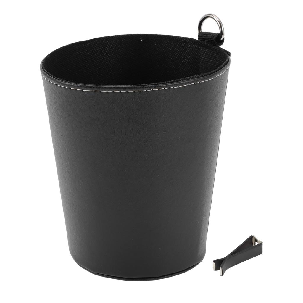 INFINAUTO Car Trash Front Rear Inch Inch Auto Trash For Hanging Bin, & Seat, 5.1 Wide, 5.9 High, Bin, Leather, Black,