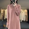 Women's Cashmere Dress Qinghe Cashmere 70% Wool 30% Cashmere Women's Autumn and Winter Cashmere Dress Soft and Warm