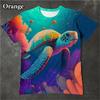 Summer Cute Sea Turtle 3D Print T-shirts Women Streetwear Casual Fashion Y2k Short Sleeve T Shirt O-neck Tees Tops Clothing