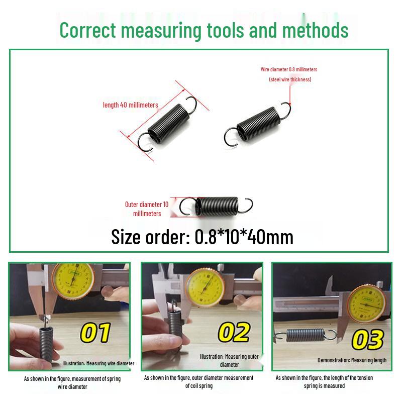 1.2mm Wire Extension Spring with Hook - Soft Tensile Force Spring Accessory