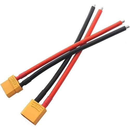 GTIWUNG 2 Pairs XT90 Connectors, XT-90 Male and Female Connectors, XT90 Male and Female Bullet Connector Plugs for RC LiPo Battery (15CM 12AWG Silicon