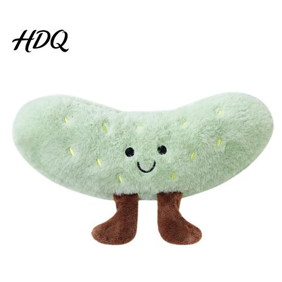 Interactive Plush Toys for Dogs Squeaky Dog Toy Soft Cucumber Shape Durable Chew Small And Large Boredom Relief Toy Stress