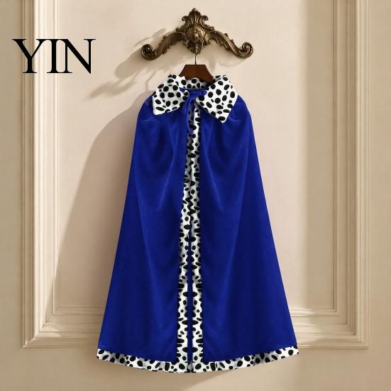 Christmas Masquerade Dress Up King Robe Costume for Kids Adults, Velvet Queen Royal Cosplay Cape, Medieval Soft Drape Cape Viking Prince Accessory
