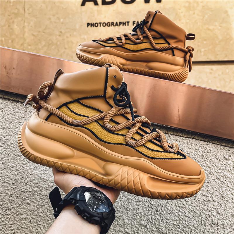 Fashion New Exquisite Men's High Top Sneakers Zapatos Para Hombres Fashion Trend Height Increasing Thick Bottom Casual Running Shoes