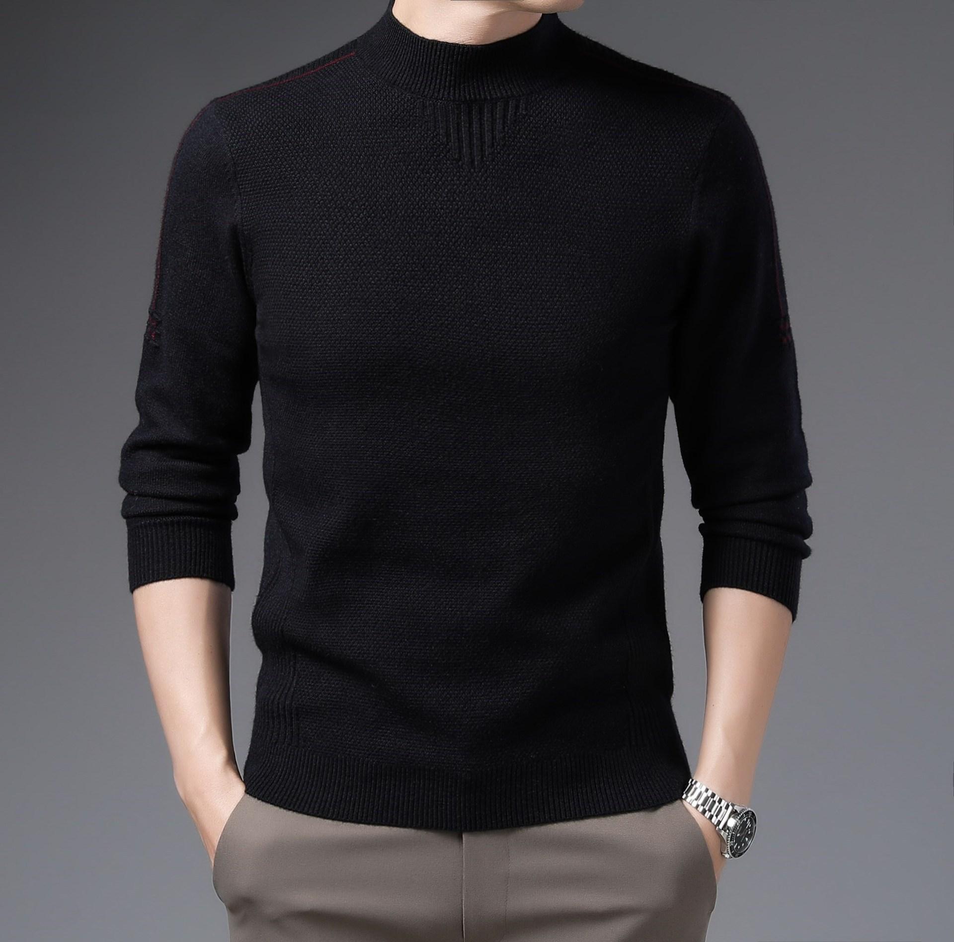 

Мужской свитер, свитер, топ, водолазка, толстый зимний круглый вырез, рубашка для папы, однотонный цвет 4XL