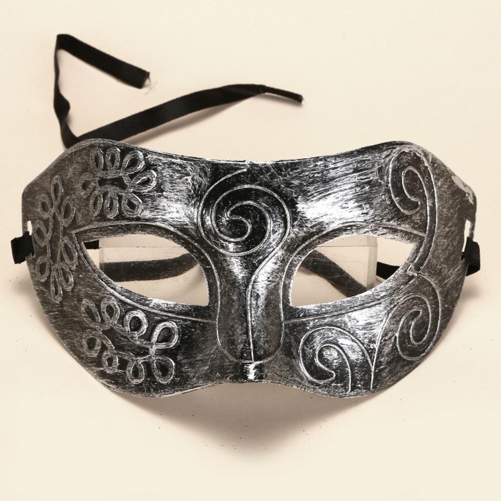 Vintage Half-Face Party Masks Antique Silver Gold Burnished Finish Masquerade Mask Costume Masks Unisex
