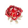 Vintage Crystal Rose Brooch Alloy Flower Pin Fashion Accessory For Women