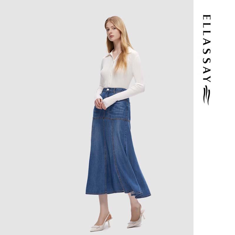 ELLASSAY Women's Lyocell Slim-Fit Long Sleeve Knit Shirt