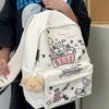 Schoolbag1011 New Junior High School and College School Bag Simple Graffiti Cute Backpack Unisex Large Capacity Backpack Trend