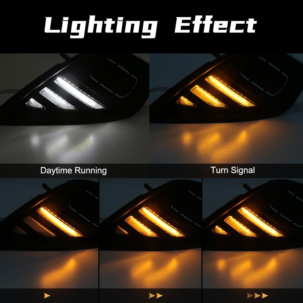 DRL Daytime Running Light For Toyota Highlander 2025 2025 Fog Lamp Daylights Dual Colors White Yellow Wires Switch