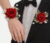 Fabric Wrist Flower with Rose Detail, Exquisite Style, Perfect for Wedding, Engagement, Valentine's Day & Thanksgiving