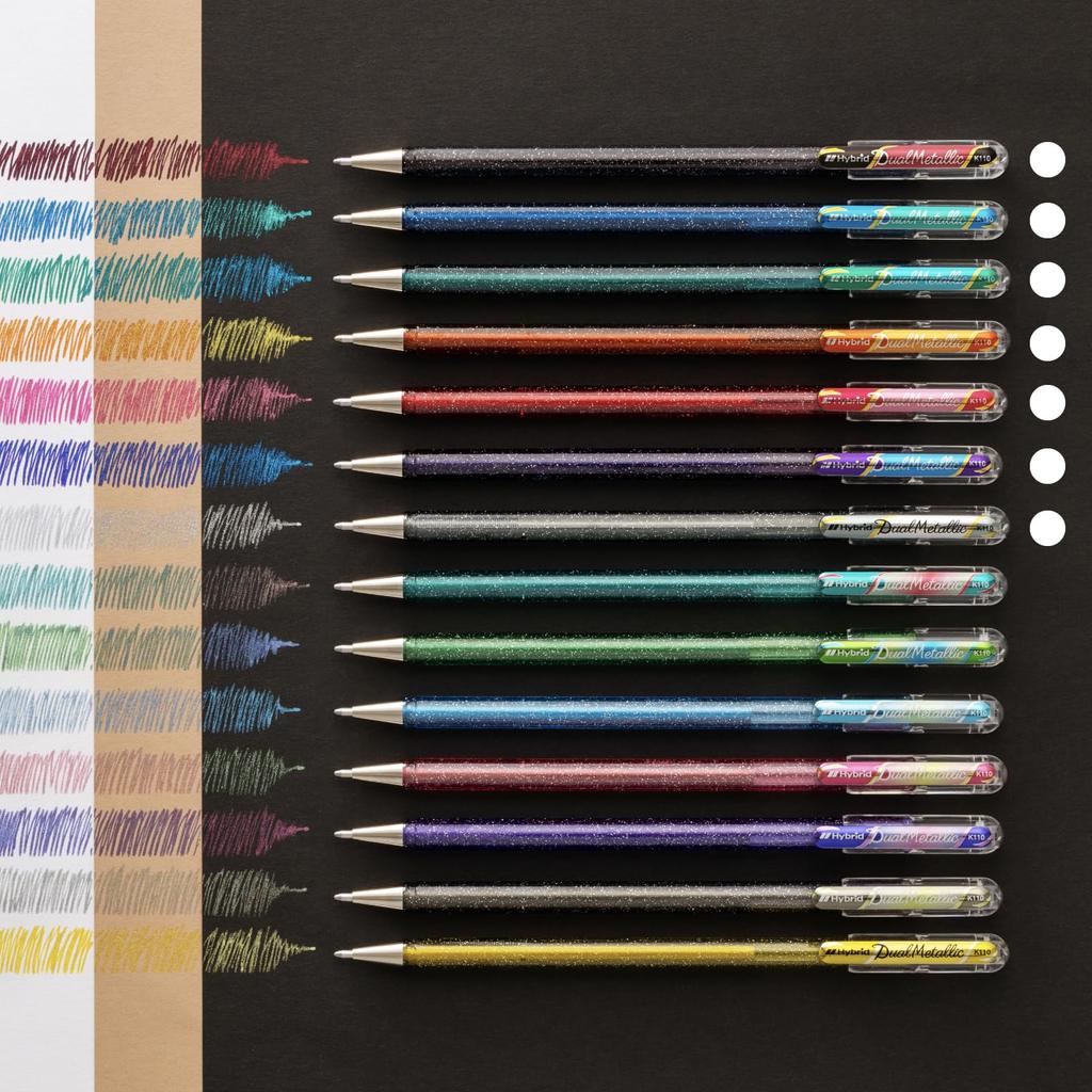 PENTEL Ballpoint Pen Dual Metallic Original Set 7 Colors K110-D7STA