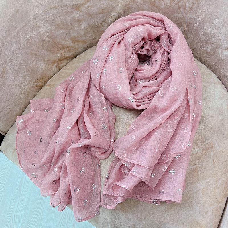 Autumn And Winter Hemp Cotton Bronzing Elk Scarf Widened Long Women'S Shawl Windshield Warm Literary Korean Version Scarf