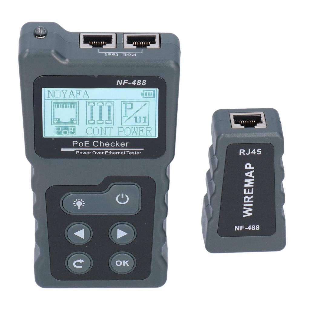 NF‑488 LCD Ethernet POE Tester Automatic Identification POE Detector Checker Camera Powered Cable Po